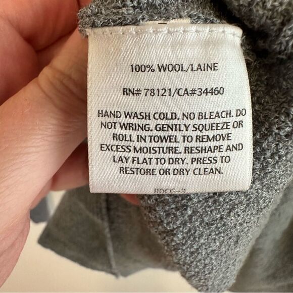 Eileen Fisher Woman Blue, Grey Lightweight Wool Open Waterfall Cardigan Size 1X - Picture 7 of 7